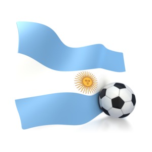 Argentina Flag With Soccer Ball PowerPoint clipart graphic preview.