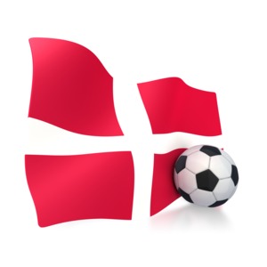 Denmark Flag With Soccer Ball PowerPoint clipart graphic preview.