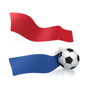 Netherlands Flag With Soccer Ball PowerPoint clipart graphic preview.