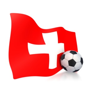 Switzerland Flag With Soccer Ball PowerPoint clipart graphic preview.