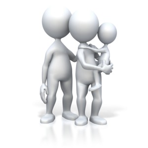 Stick Figure New Family PowerPoint clipart graphic preview.