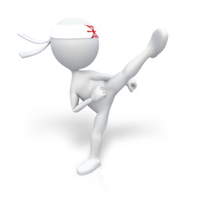Martial Artist Kick PowerPoint clipart graphic preview.