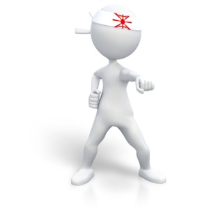 Martial Artist Punch PowerPoint clipart graphic preview.