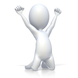 Stick Figure Celebrating PowerPoint clipart graphic preview.