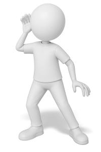 Stick Figure Listen PowerPoint clipart graphic preview.