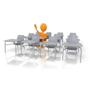 Student Hand Raised PowerPoint clipart graphic preview.