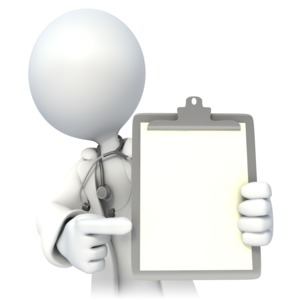 Doctor Holding Blank Chart PowerPoint clipart graphic preview.
