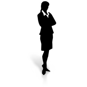 Silhouette of a Woman in a Dress Skirt PowerPoint clipart graphic preview.
