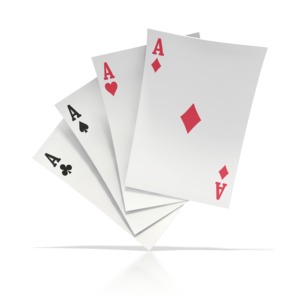 Four Aces PowerPoint clipart graphic preview.