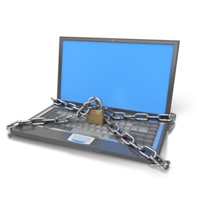 Laptop Computer Locked Up PowerPoint clipart graphic preview.
