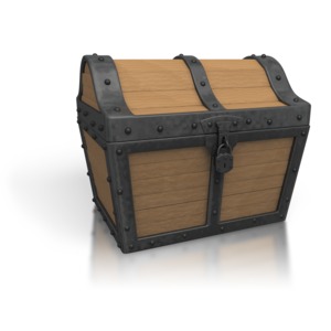 Black Treasure Chest Closed PowerPoint clipart graphic preview.