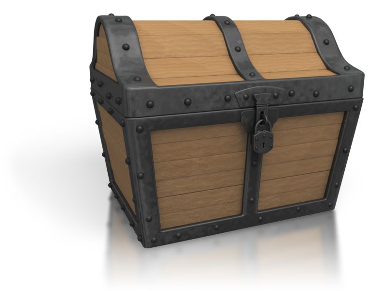 High-resolution clipart illustration of Black Treasure Chest Closed, designed for corporate facility safety compliance, residential property access control, and physical security asset management.