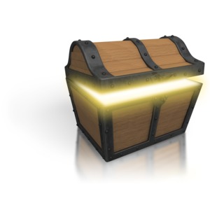 Treasure Chest Open Glow PowerPoint clipart graphic preview.