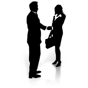 Business Silhouette Shake PowerPoint clipart graphic preview.