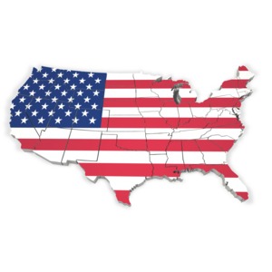 United States Map With Flag PowerPoint clipart graphic preview.