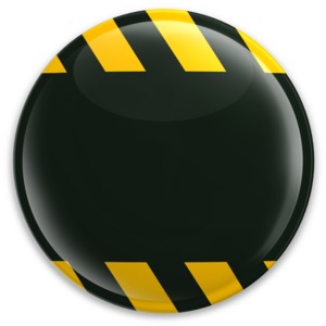 Black Button Caution Construction PowerPoint clipart graphic preview.