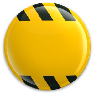 Yellow Button Caution Construction PowerPoint clipart graphic preview.
