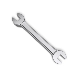 Silver Wrench Tool PowerPoint clipart graphic preview.