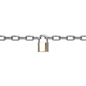 Metal Chain Connected Padlock PowerPoint clipart graphic preview.
