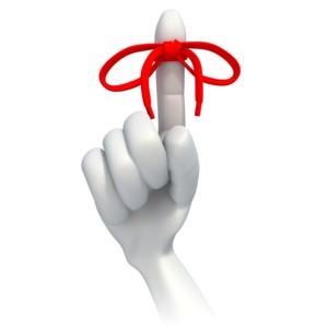 String Tied Around Finger Reminder PowerPoint clipart graphic preview.
