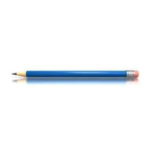 Blue Pencil Horizontal PowerPoint clipart graphic preview.