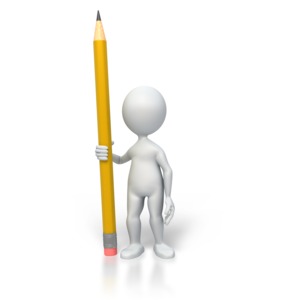 Stick Figure Hold Pencil PowerPoint clipart graphic preview.