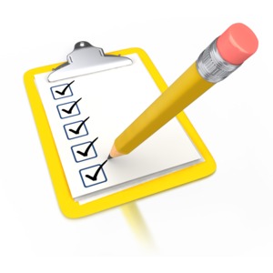 Pencil Draw Checkmark Yellow Clipboard PowerPoint clipart graphic preview.
