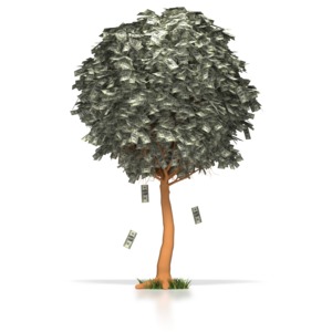 Money Dollar Tree PowerPoint clipart graphic preview.
