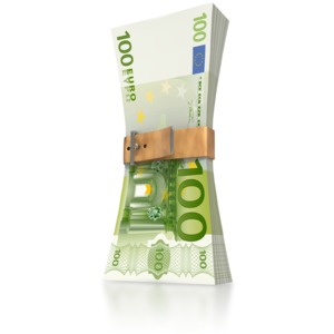 Euro Money Squeeze PowerPoint clipart graphic preview.