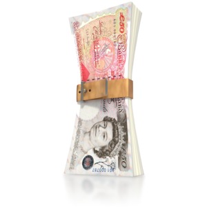 Pound Money Squeeze PowerPoint clipart graphic preview.