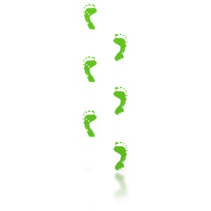 Green Vertical Footprints PowerPoint clipart graphic preview.