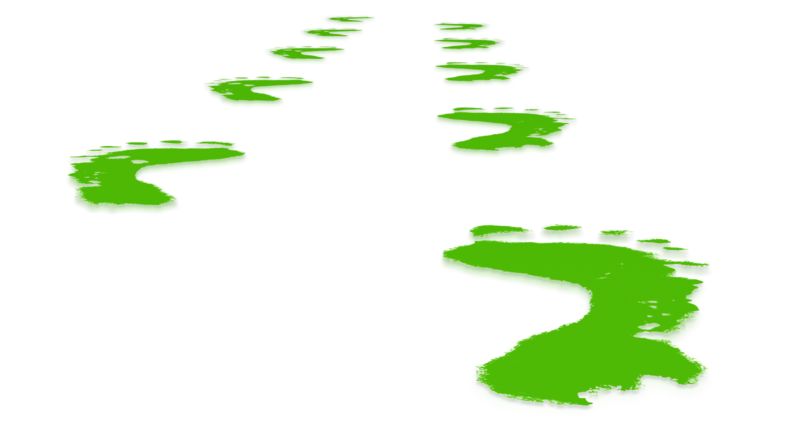 High-resolution clipart illustration of Green Perspective Footprints, designed for academic lesson planning, classroom engagement, and interactive learning frameworks.