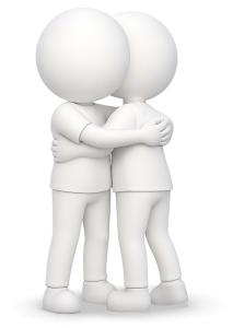Giving Hug PowerPoint clipart graphic preview.