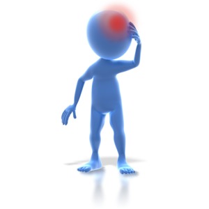 3D Stick Figure Headache Pain PowerPoint clipart graphic preview.