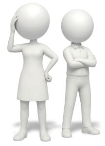 Stick Figures Couple Fight PowerPoint clipart graphic preview.