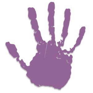 Single Purple Hand Print PowerPoint clipart graphic preview.