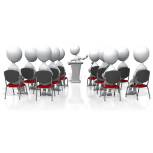 Seminar Speaker PowerPoint clipart graphic preview.