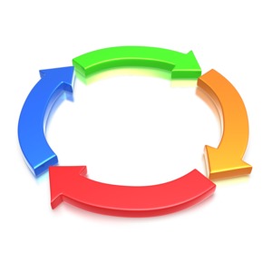 Colored Arrow Circle PowerPoint clipart graphic preview.