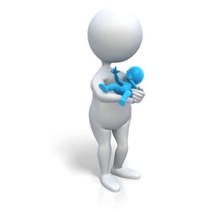 Mom Holding Baby Boy PowerPoint clipart graphic preview.