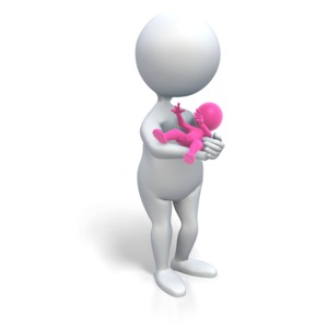 Mom Holding Baby Girl PowerPoint clipart graphic preview.