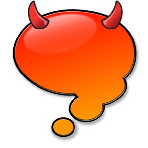 Devil Think Bubble PowerPoint clipart graphic preview.