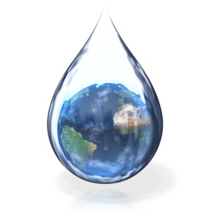 Earth Water Drop PowerPoint clipart graphic preview.
