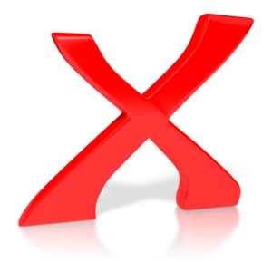 Red X Mark PowerPoint clipart graphic preview.