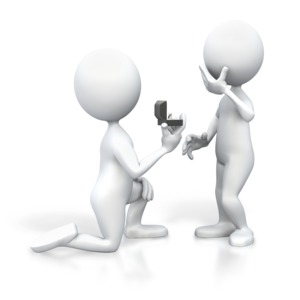 Stick Figure Proposing On Knee PowerPoint clipart graphic preview.