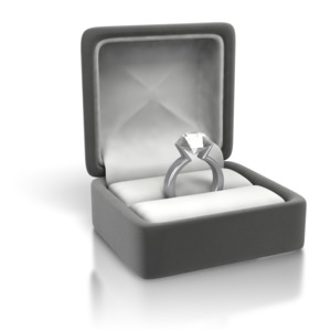 Diamond Ring White Gold - Silver PowerPoint clipart graphic preview.