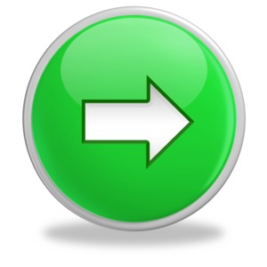 Glossy Green Button Arrow Right PowerPoint clipart graphic preview.