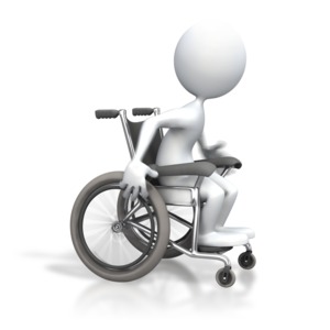 Stick Figure Racing Wheelchair PowerPoint clipart graphic preview.