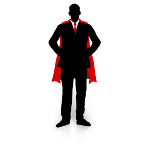 Business Guy Super Hero PowerPoint clipart graphic preview.