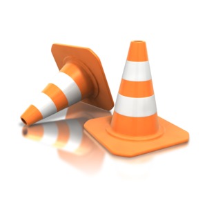 Construction Cone Pair PowerPoint clipart graphic preview.