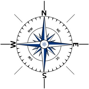 Nautical Compass Outline PowerPoint clipart graphic preview.